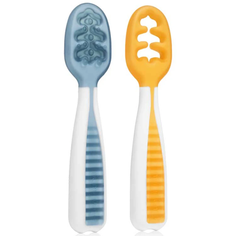 Lot De 2 Pré-cuillères Bleu Et Orange NUMNUM 3 Lot De 2 Pré-cuillères Bleu Et Orange NUMNUM