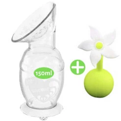 Recueil-Lait 100% Silicone 150ml Avec Bouchon Fleur HAAKAA