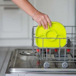 Assiette à Compartiments Ventousée Et Cuillère En Silicone Vert Et Gris BBLUV -Bébés Produits Magasin 842084000015 3