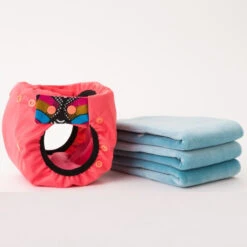 PACK DECOUVERTE Couches Lavables TE2 - Taille 1 (2.5-5kg) - Rose Foncé APIAFRIQUE