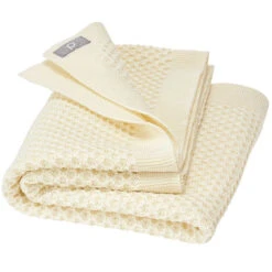 Couverture Nid D'abeilles En Laine Mérinos - Naturel DISANA