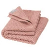 Couverture Nid D'abeilles En Laine Mérinos - Rose DISANA