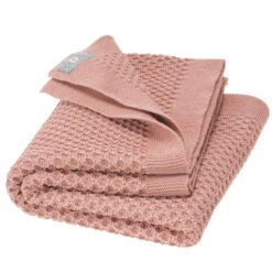 Couverture Nid D'abeilles En Laine Mérinos - Rose DISANA