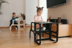 Tour D'observation Montessori Transformable Step'N'Sit - Black Silver ETTE TETE -Bébés Produits Magasin ETTETETETBLSS5