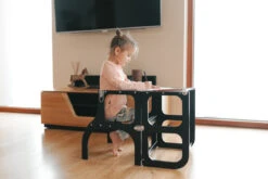 Tour D'observation Montessori Transformable Step'N'Sit - Black Silver ETTE TETE -Bébés Produits Magasin ETTETETETBLSS6