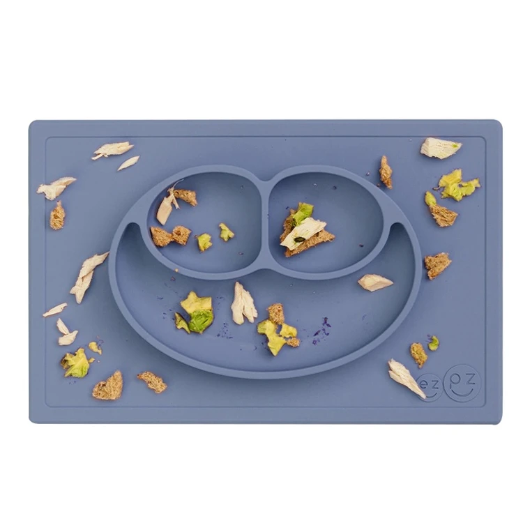 Assiette Antidérapante HAPPY Mat INDIGO EZPZ 4 Assiette Antidérapante HAPPY Mat INDIGO EZPZ – Image 2