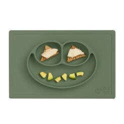 Assiette Antidérapante HAPPY Mat OLIVE EZPZ -Bébés Produits Magasin EZPZ EUHMO003S1