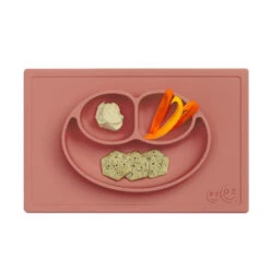 Assiette Antidérapante HAPPY Mat TERRE DE SIENNE EZPZ -Bébés Produits Magasin EZPZ EUHMS003S1