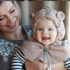 Cagoule Ajustable En Coton 0 à 4 Ans - Latte FUN2BEMUM