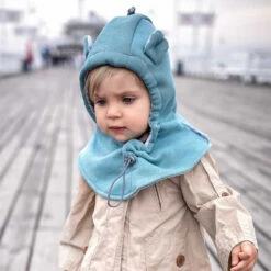 Cagoule Ajustable En Coton 0 à 4 Ans - Dust Mint FUN2BEMUM