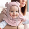 Cagoule Ajustable En Coton 0 à 4 Ans - Durty Pink FUN2BEMUM -Bébés Produits Magasin F2BM MP49COTTONPINKV1