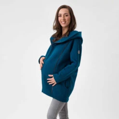 Manteau De Grossesse Et De Portage Kaya - Petrol FUN2BEMUM -Bébés Produits Magasin F2BMKAYAPETROLS1