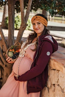 Sweat Zippé De Grossesse Et De Portage Pola - Cherry FUN2BEMUM -Bébés Produits Magasin F2BMPOLACHERRYS3