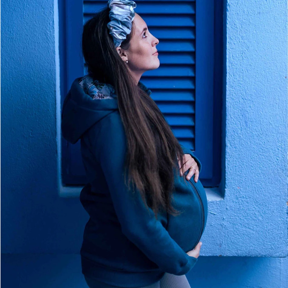 Sweat Zippé De Grossesse Et De Portage Pola - Petrol FUN2BEMUM 4 Sweat Zippé De Grossesse Et De Portage Pola - Petrol FUN2BEMUM – Image 2