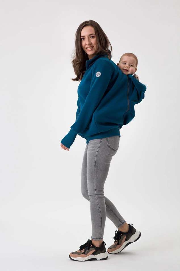 Sweat Zippé De Grossesse Et De Portage Pola - Petrol FUN2BEMUM 6 Sweat Zippé De Grossesse Et De Portage Pola - Petrol FUN2BEMUM – Image 4