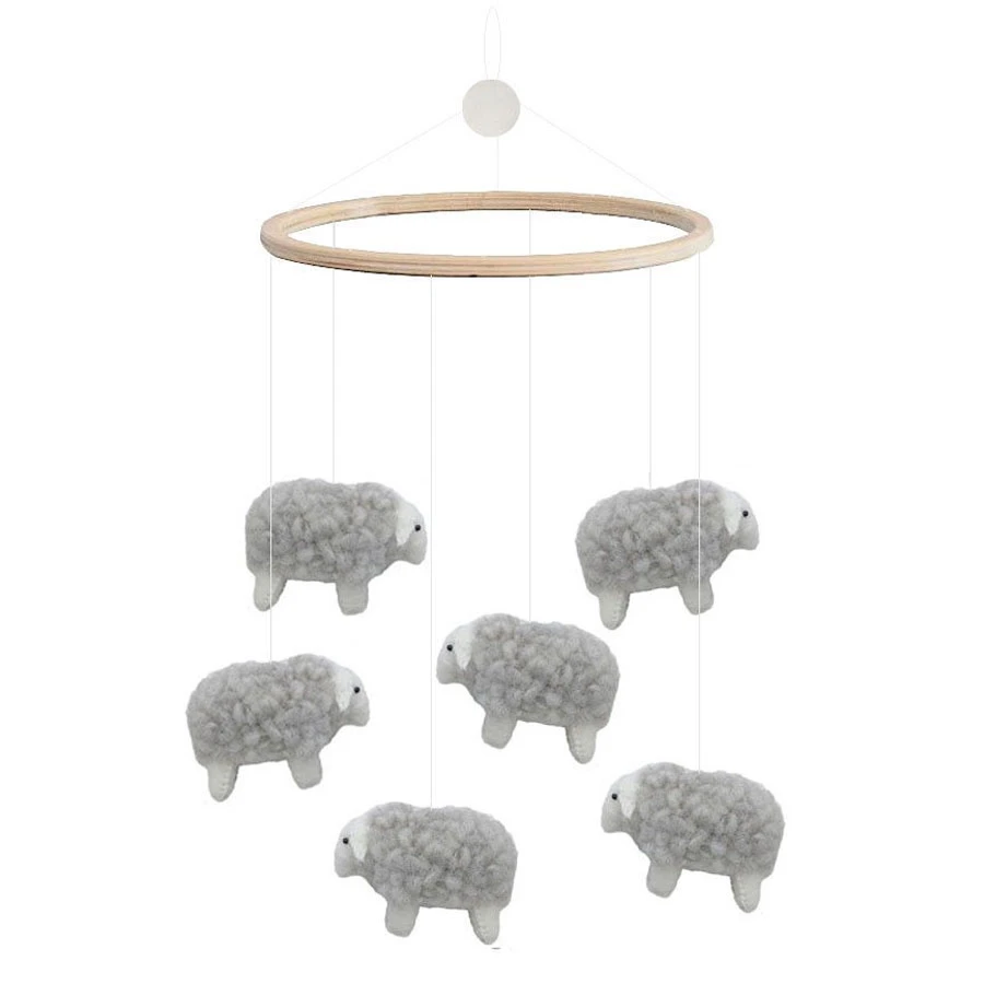 Mobile En Laine Feutrée Comptons Les Moutons GAMCHA 3 Mobile En Laine Feutrée Comptons Les Moutons GAMCHA