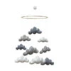 Mobile En Laine Feutrée Nuages - Grey GAMCHA -Bébés Produits Magasin GAMCHA 442V1