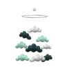 Mobile En Laine Feutrée Nuages - Mint GAMCHA 1 Mobile En Laine Feutrée Nuages - Mint GAMCHA -Bébés Produits Magasin GAMCHA 454V1