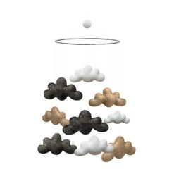 Mobile En Laine Feutrée Nuages - Beige GAMCHA