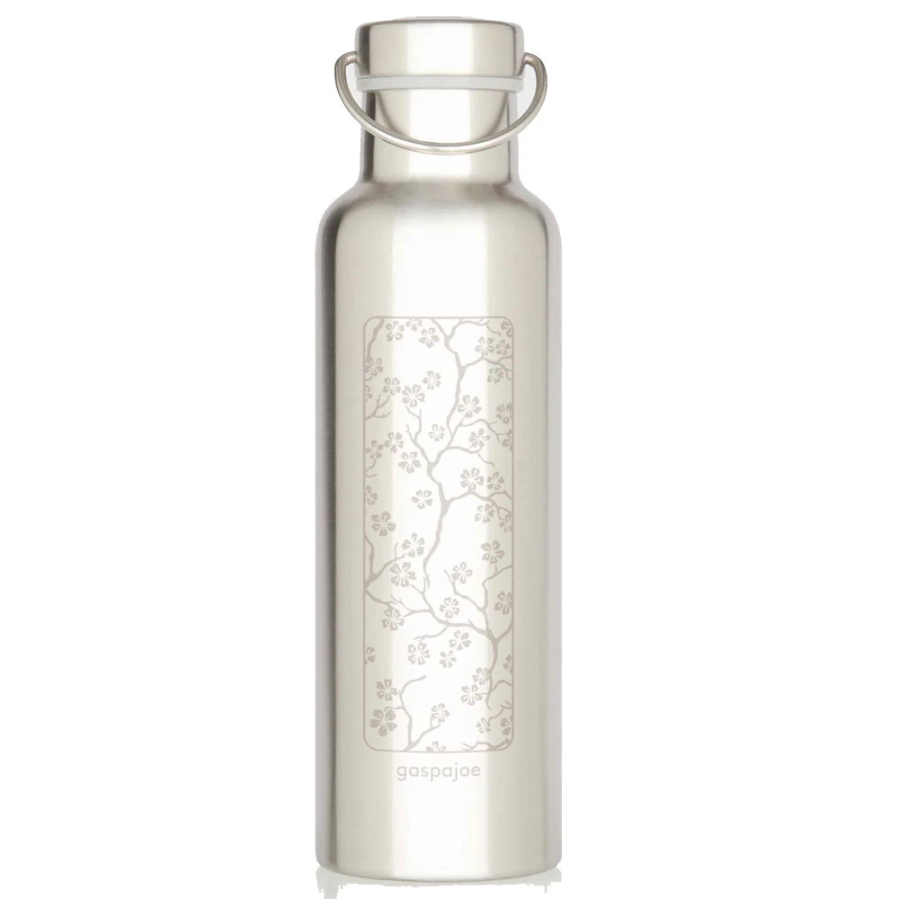 Gourde En Inox Isotherme 750 Ml Groovy Fleurs De Cerisier GASPAJOE 3 Gourde En Inox Isotherme 750 Ml Groovy Fleurs De Cerisier GASPAJOE