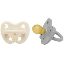 Lot De 2 Tétine Ronde Milky White Et Gorgeous Grey 3-36 Mois HEVEA