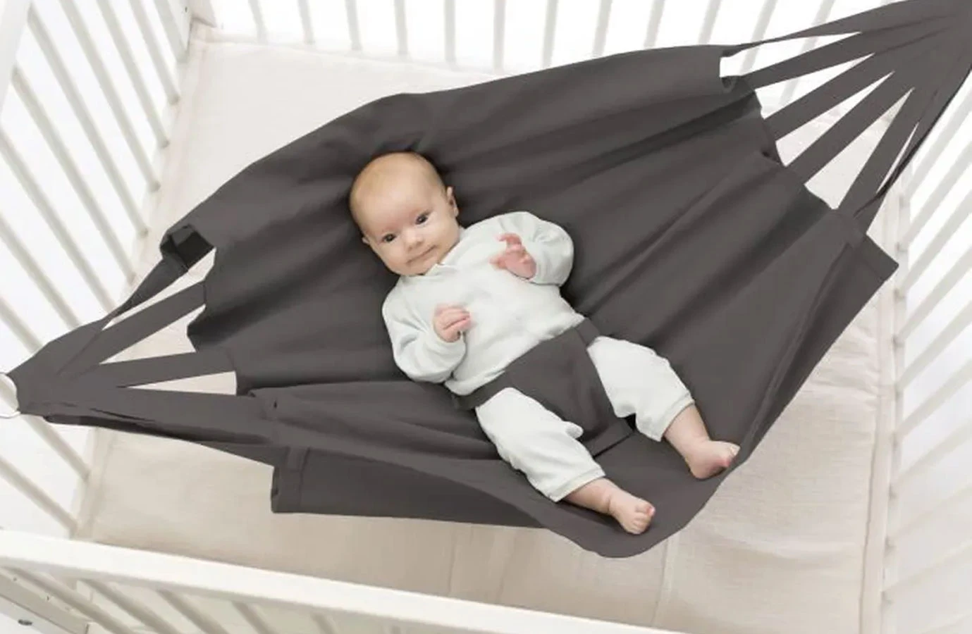 Hamac Pour Bébé Grey HOPPA 4 Hamac Pour Bébé Grey HOPPA – Image 2