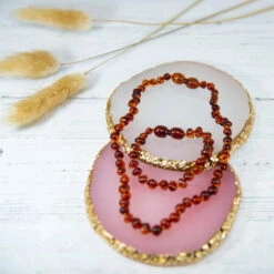 Set Collier Et Bracelet D'Ambre Bébé Cognac IRREVERSIBLE BIJOUX
