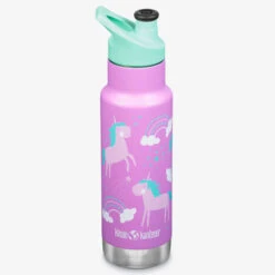 Gourde Inox Isotherme 355 Ml Bouchon Sport Unicorns KLEAN KANTEEN