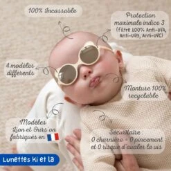 Lunettes De Soleil LION 0-1 An Sienna KI ET LA -Bébés Produits Magasin Kietla fleches 160523