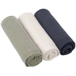 Lot De 3 Langes En Mousseline Olive LASSIG
