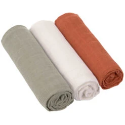Lot De 3 Langes En Mousseline Rouille LASSIG