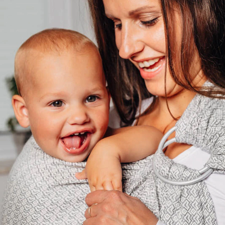 Porte-Bébé Sling HEART GREY 1.8m LENNYLAMB 4 Porte-Bébé Sling HEART GREY 1.8m LENNYLAMB – Image 2