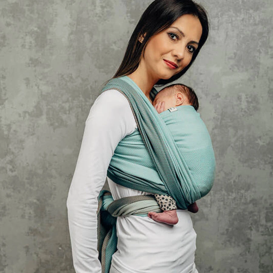 Echarpe De Portage LITTLE HERRINGBONE MINT 3.6m LENNYLAMB 4 Echarpe De Portage LITTLE HERRINGBONE MINT 3.6m LENNYLAMB – Image 2