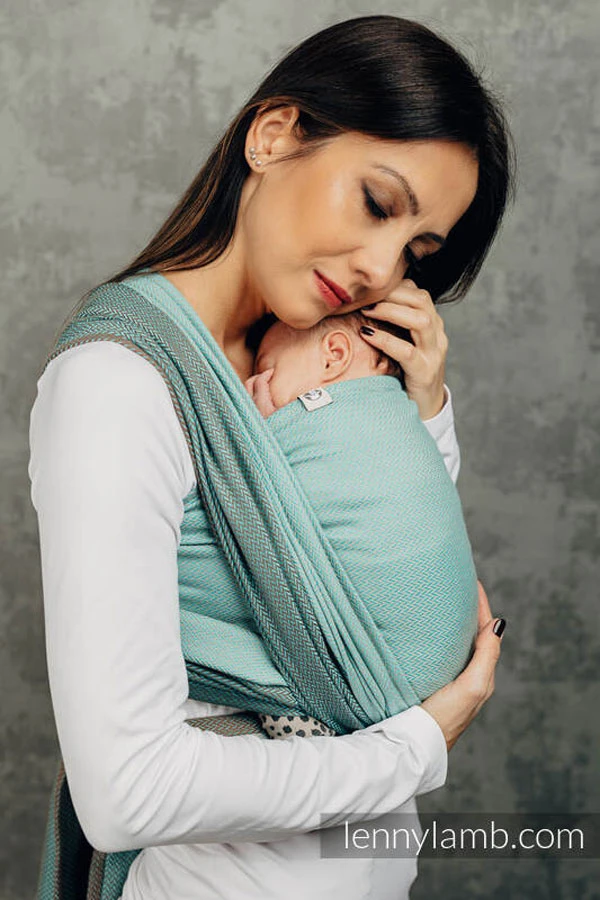 Echarpe De Portage LITTLE HERRINGBONE MINT 3.6m LENNYLAMB 7 Echarpe De Portage LITTLE HERRINGBONE MINT 3.6m LENNYLAMB – Image 5