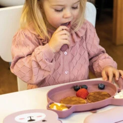 Set Repas En Silicone Ourson Rose TUMTUM -Bébés Produits Magasin NEST TT5201S2