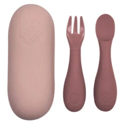 Set De Couverts En Silicone Rose TUMTUM