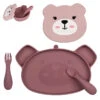Set Repas En Silicone Ourson Rose TUMTUM -Bébés Produits Magasin NEST TT5401V1