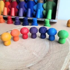 Mini Champignons En Bois Rainbow - Set De 7 PAPOOSE TOYS