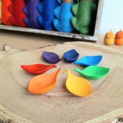 Mini Feuilles En Bois Rainbow - Set De 7 PAPOOSE TOYS