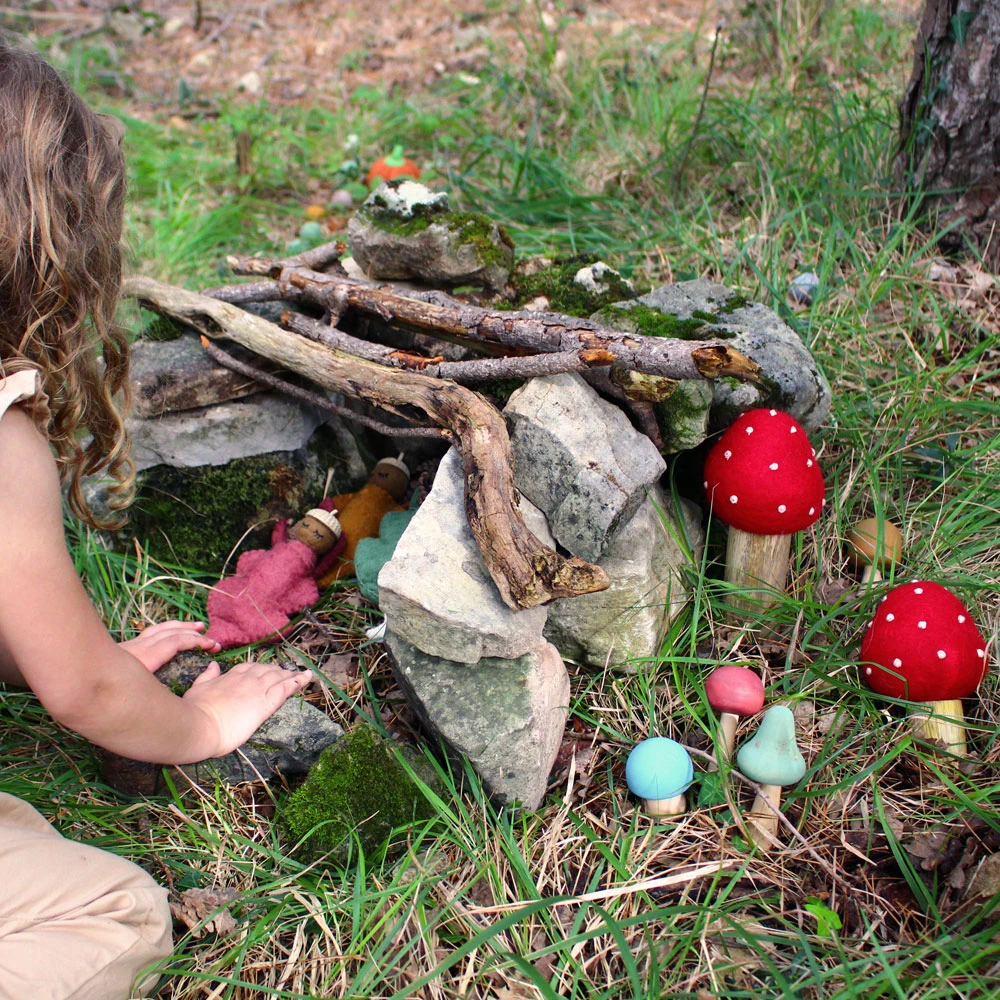 Champignons En Bois Pastel - Set De 7 PAPOOSE TOYS 7 Champignons En Bois Pastel - Set De 7 PAPOOSE TOYS – Image 5