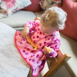 Bavoir Manches Longues Nomade Taille Unique Coeurs Roses TIDY TOT -Bébés Produits Magasin Site3CC001