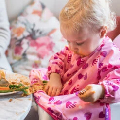 Bavoir Manches Longues Nomade Taille Unique Coeurs Roses TIDY TOT -Bébés Produits Magasin Site5CC001