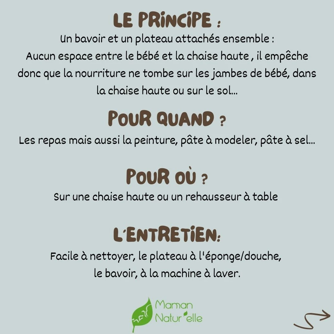 Kit Bavoir Et Plateau Transportable Dove Grey TIDY TOT 10 Kit Bavoir Et Plateau Transportable Dove Grey TIDY TOT – Image 8