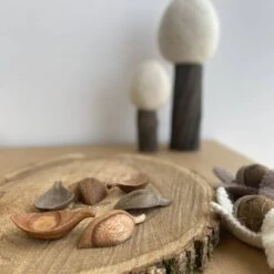 Mini Feuilles En Bois Naturel - Set De 6 PAPOOSE TOYS