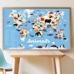 Poster Géant 67 Stickers Animaux Du Monde POPPIK