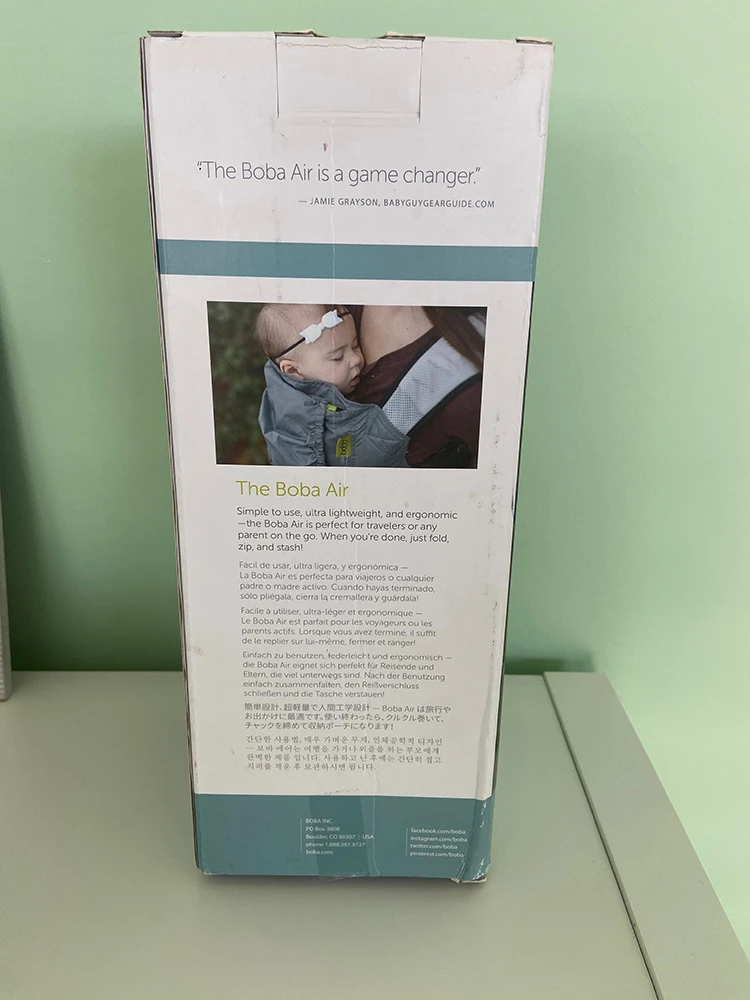Porte-bébé Boba Air Gris - ATTENTION Packaging Abîmé BOBA 4 Porte-bébé Boba Air Gris - ATTENTION Packaging Abîmé BOBA – Image 2