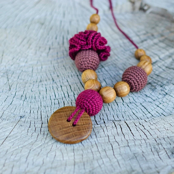 Collier D'allaitement Et De Portage Chocolate & Cherry Chêne - FM004 KANGAROO CARE 3 Collier D'allaitement Et De Portage Chocolate & Cherry Chêne - FM004 KANGAROO CARE