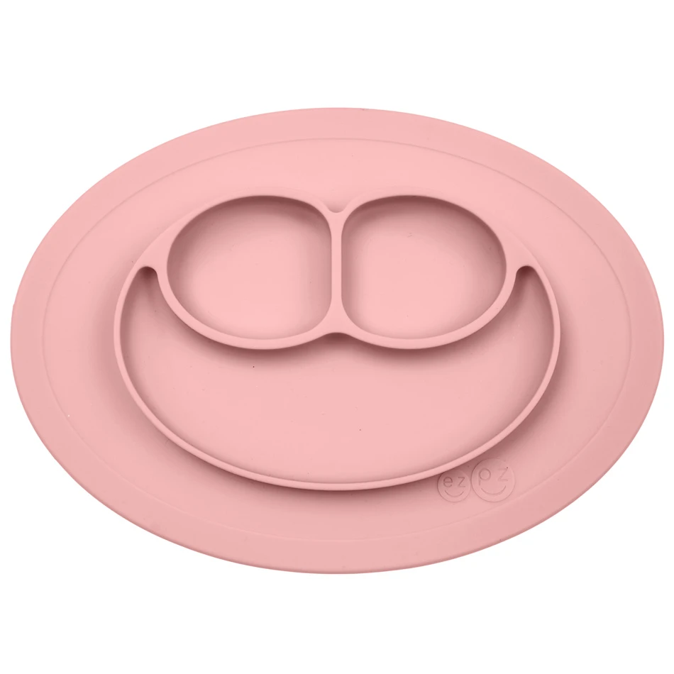 Assiette Antidérapante MINI Mat ROSE POUDRE EZPZ 3 Assiette Antidérapante MINI Mat ROSE POUDRE EZPZ