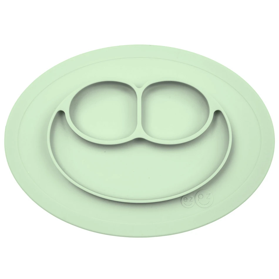 Assiette Antidérapante MINI Mat VERT AMANDE EZPZ 3 Assiette Antidérapante MINI Mat VERT AMANDE EZPZ