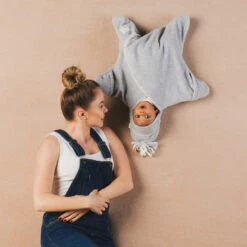 Couverture Etoile Starnug Gris TUPPENCE AND CRUMBLE -Bébés Produits Magasin flying baby lookbook 2